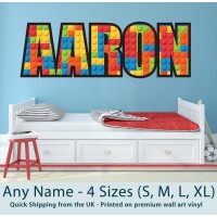 Childrens Name Wall Stickers Personalised Lego  - Perfect for Boys Girls Bedroom   122112430568